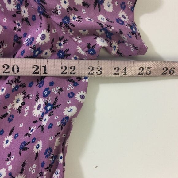 BLOOMCHIC 22-24 3X Plus Lilac Floral Sweetheart Neck Pocket Midi Dress NWT B89 - Picture 6 of 11